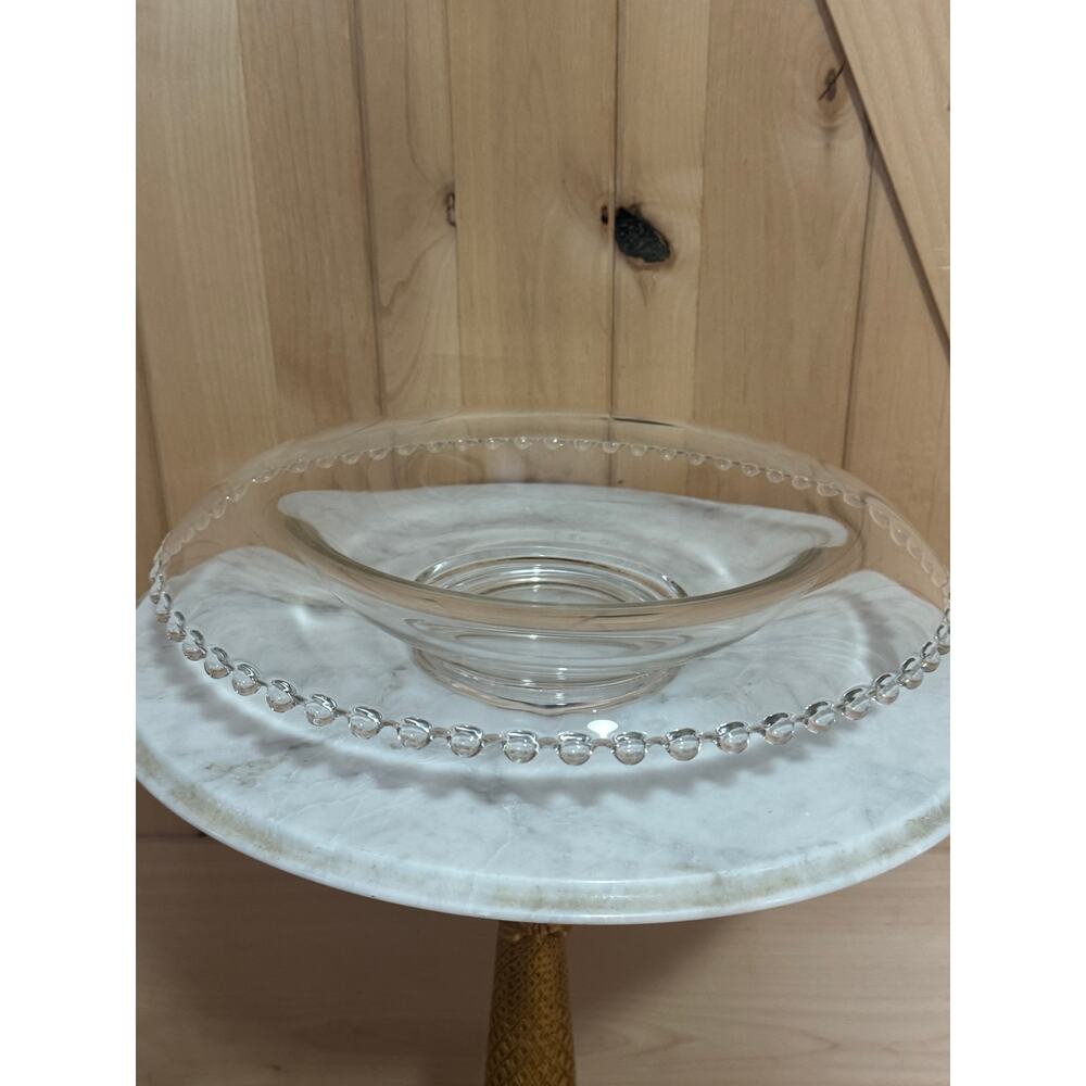 Vintage Imperial Glass Candlewick Mushroom Style Console Bowl 13"